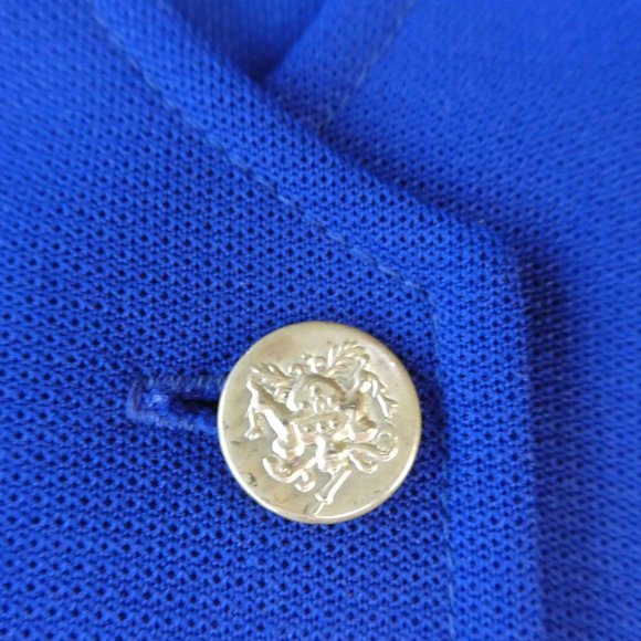 Vintage Bodin Knits Top Vest Queen Ann Neckline Gold Crest Buttons Double Knit M - Picture 3 of 8